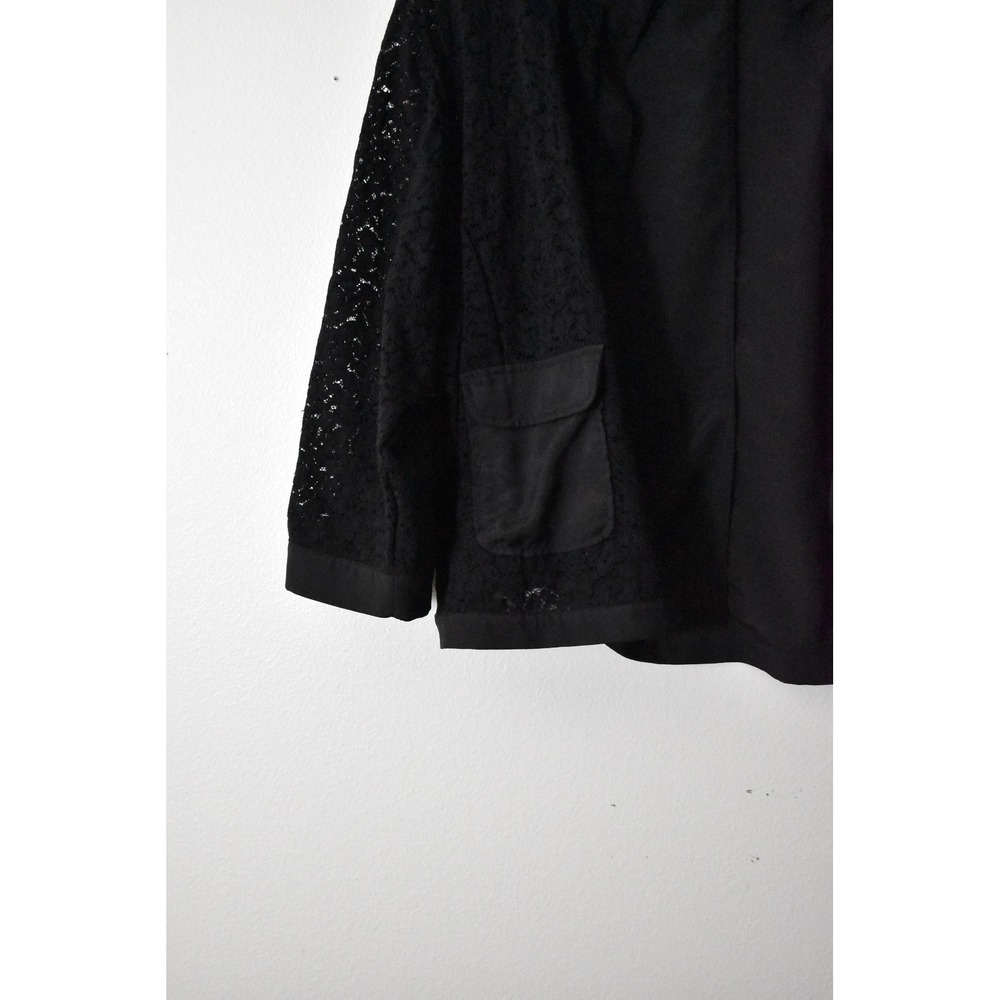Alfani Cardigan Jacket Women 3X Black Excellent Lace Sleeve Open Front Plus Size - Picture 3 of 5